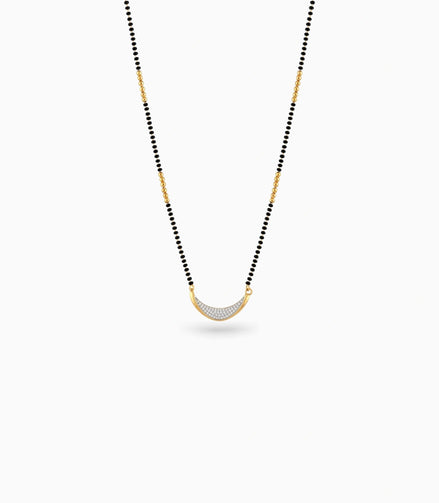 Gold Plated CZ Curved Mangalsutra