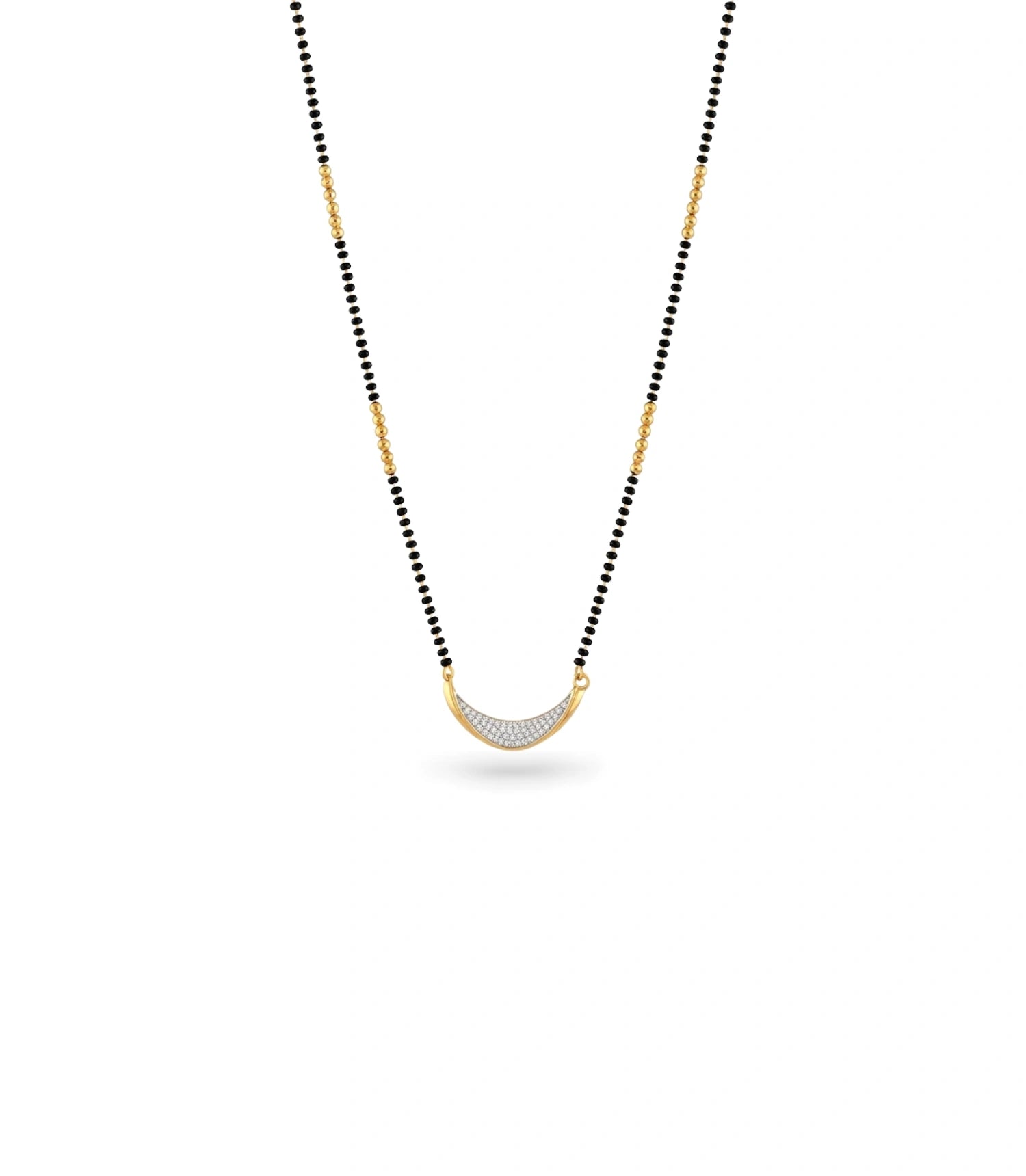 Gold Plated CZ Curved Mangalsutra