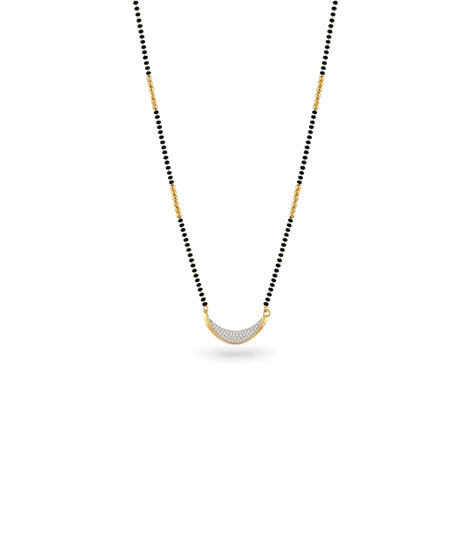 Gold Plated CZ Curved Mangalsutra
