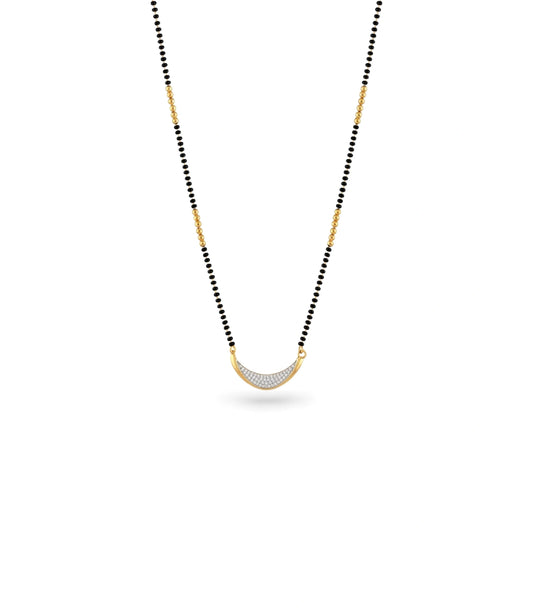 Gold Plated CZ Curved Mangalsutra