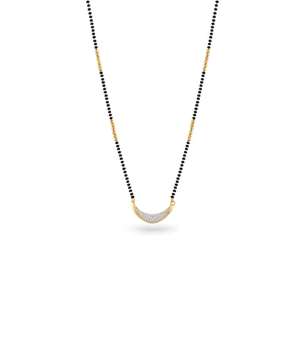 Gold Plated CZ Curved Mangalsutra