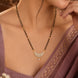 Gold Plated CZ Crescent Leaf Mangalsutra