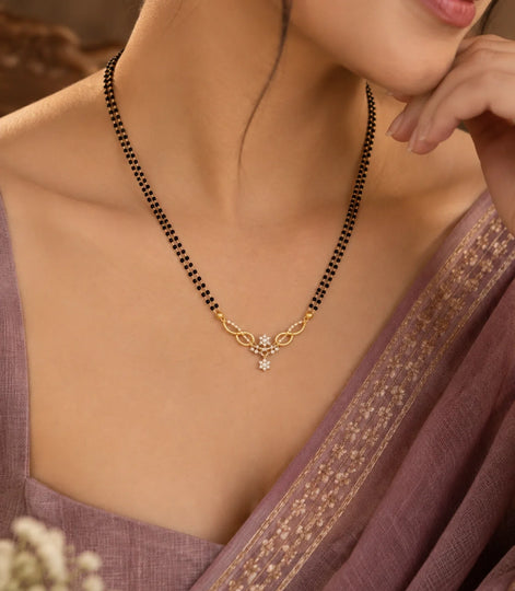 Gold Plated CZ Infinity Twist Mangalsutra