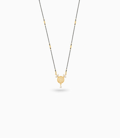 Gold Plated CZ Round Filigree Mangalsutra