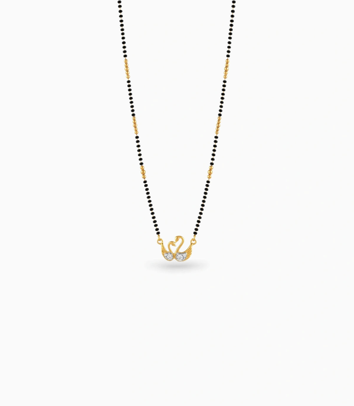 Gold Plated CZ Dual Swan Mangalsutra