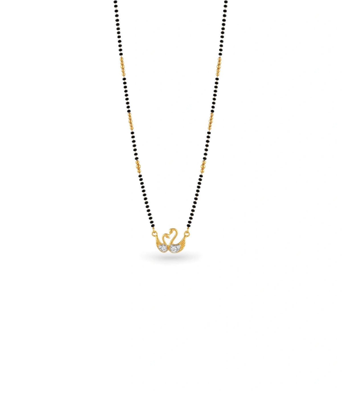 Gold Plated CZ Dual Swan Mangalsutra