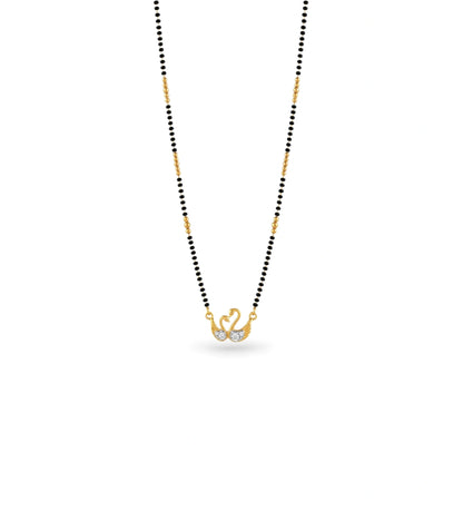 Gold Plated CZ Dual Swan Mangalsutra