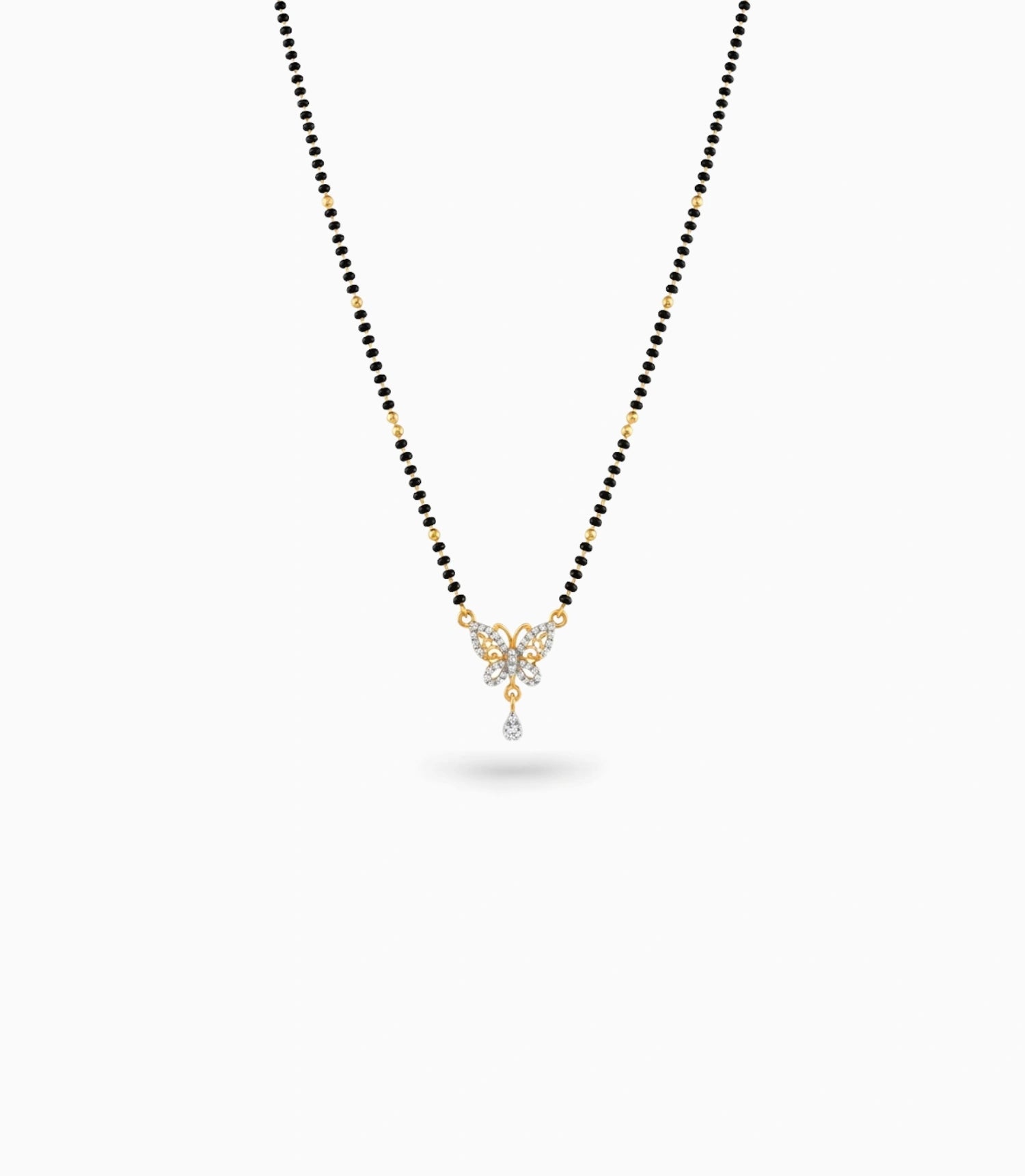 Gold Plated CZ Butterfly Mangalsutra