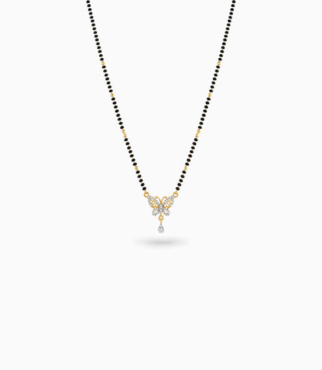 Gold Plated CZ Butterfly Mangalsutra