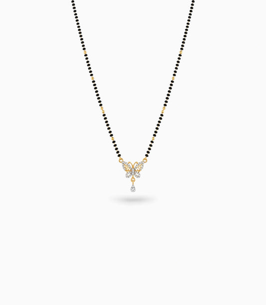 Gold Plated CZ Butterfly Mangalsutra