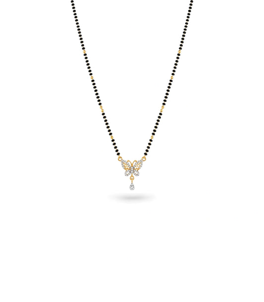 Gold Plated CZ Butterfly Mangalsutra