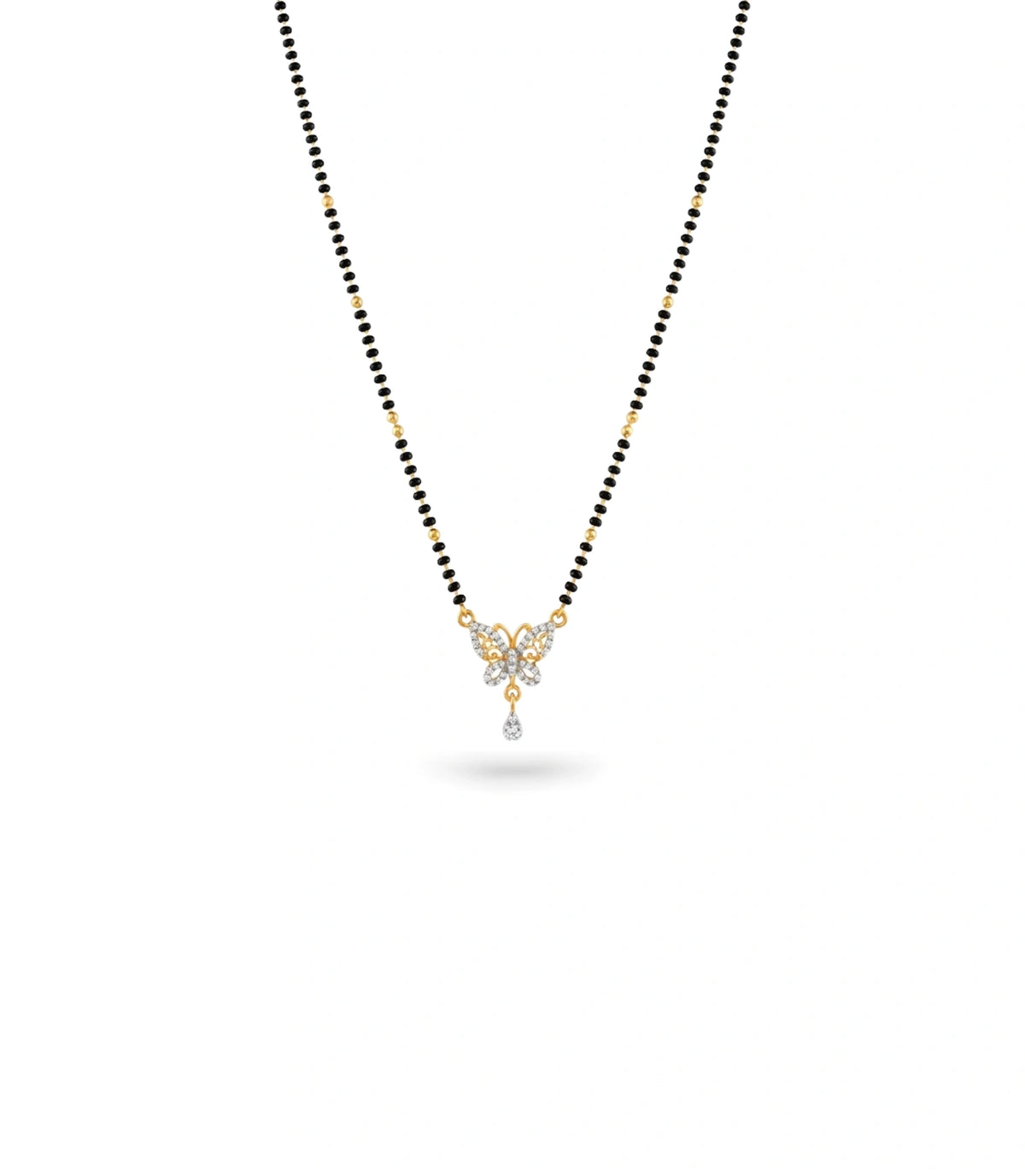 Gold Plated CZ Butterfly Mangalsutra