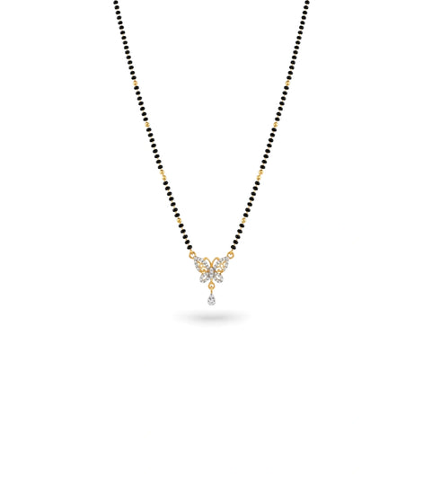 Gold Plated CZ Butterfly Mangalsutra