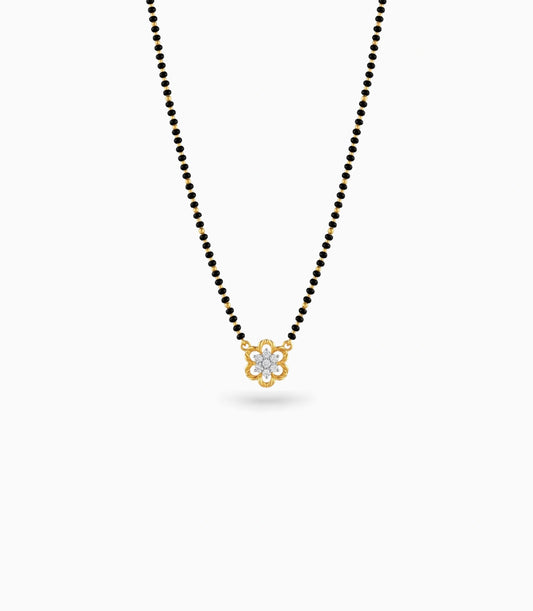 Gold Plated CZ Floral Mangalsutra