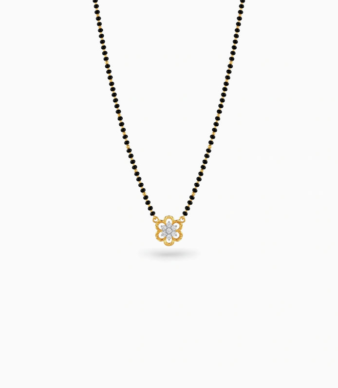 Gold Plated CZ Floral Mangalsutra