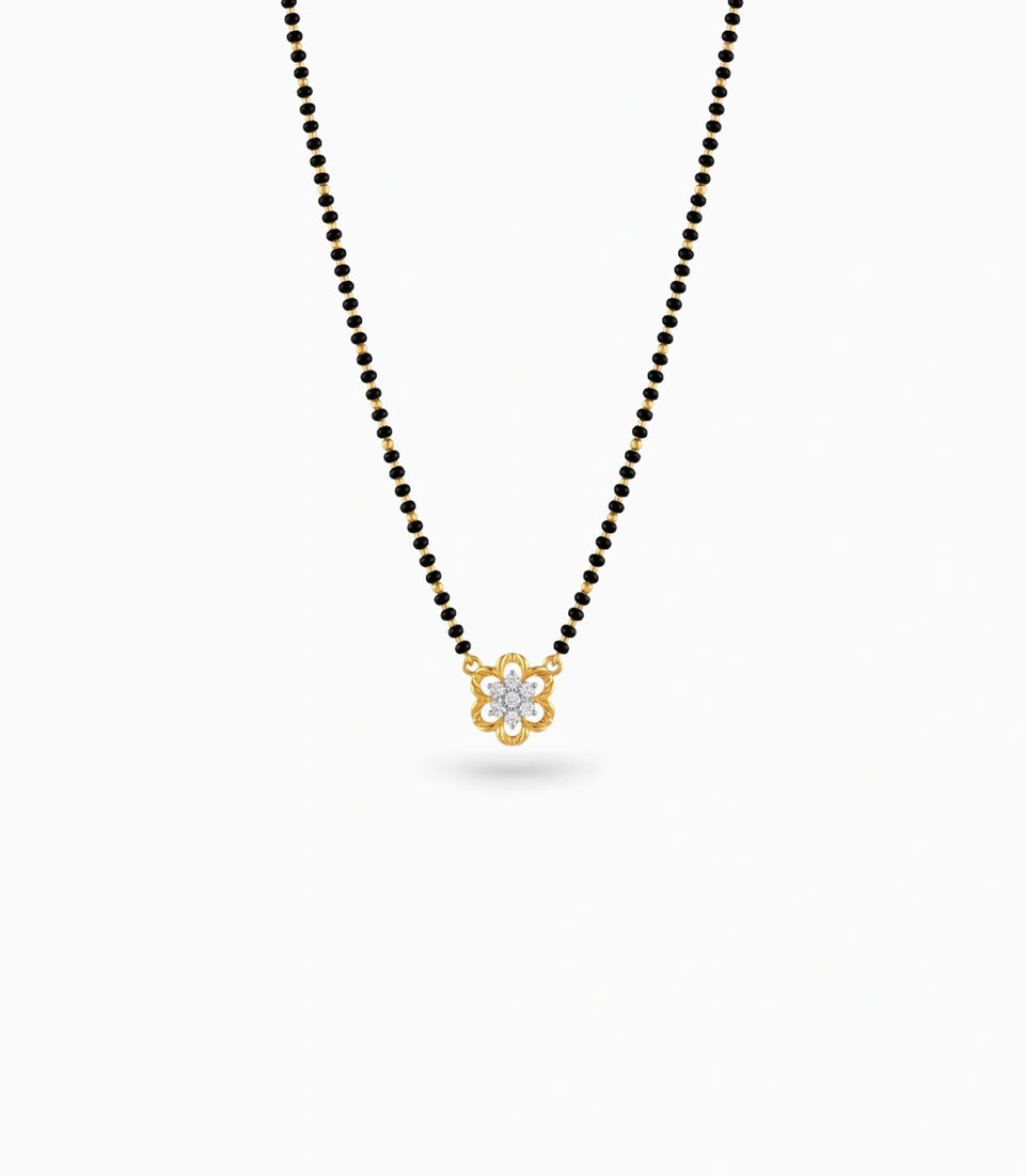 Gold Plated CZ Floral Mangalsutra