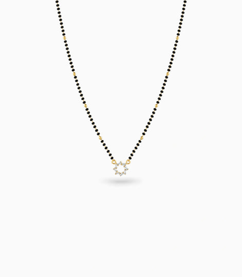 Gold Plated CZ Starburst Mangalsutra