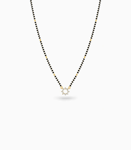 Gold Plated CZ Starburst Mangalsutra