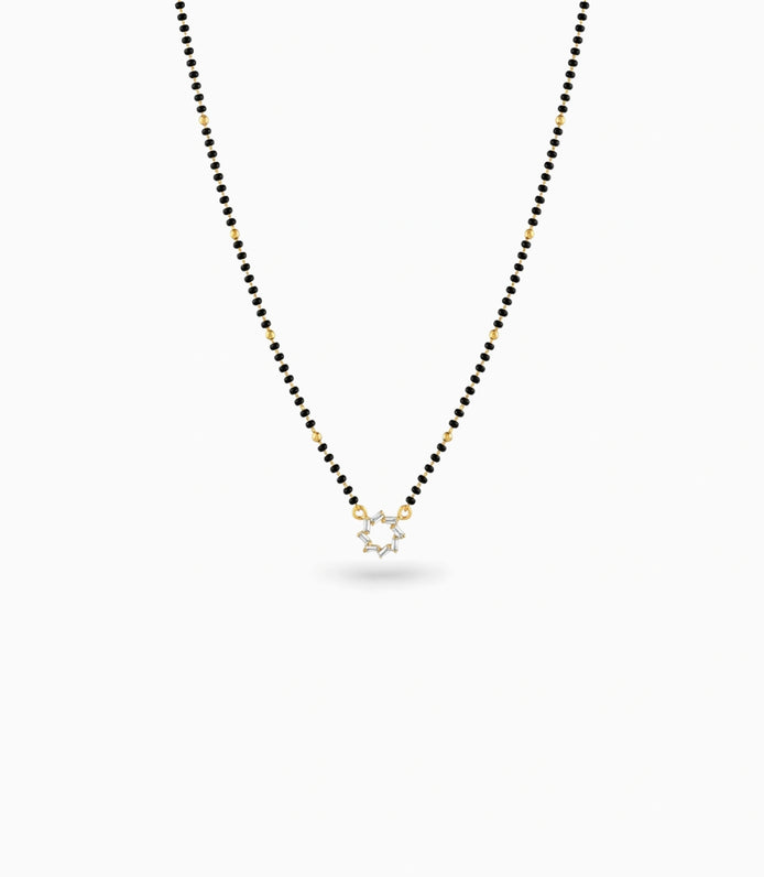 Gold Plated CZ Starburst Mangalsutra
