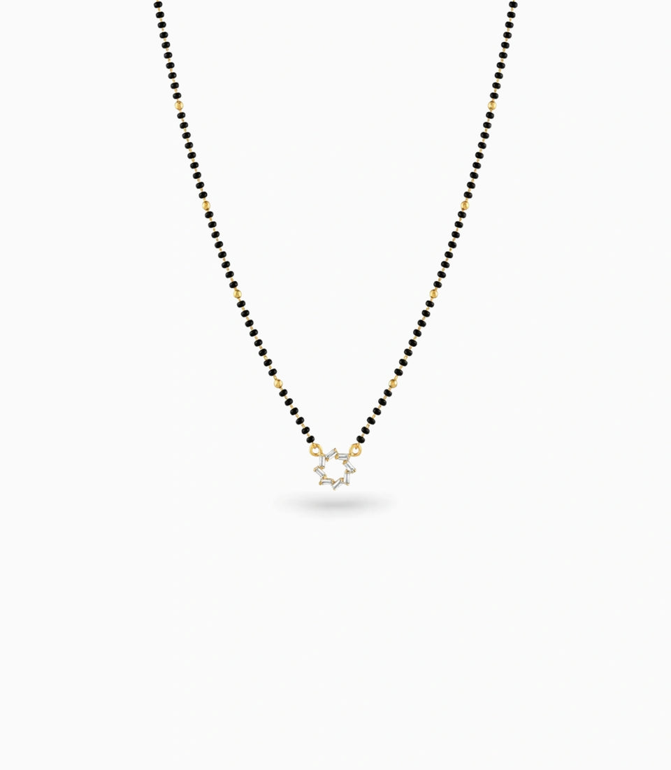 Gold Plated CZ Starburst Mangalsutra