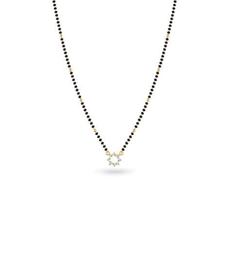 Gold Plated CZ Starburst Mangalsutra