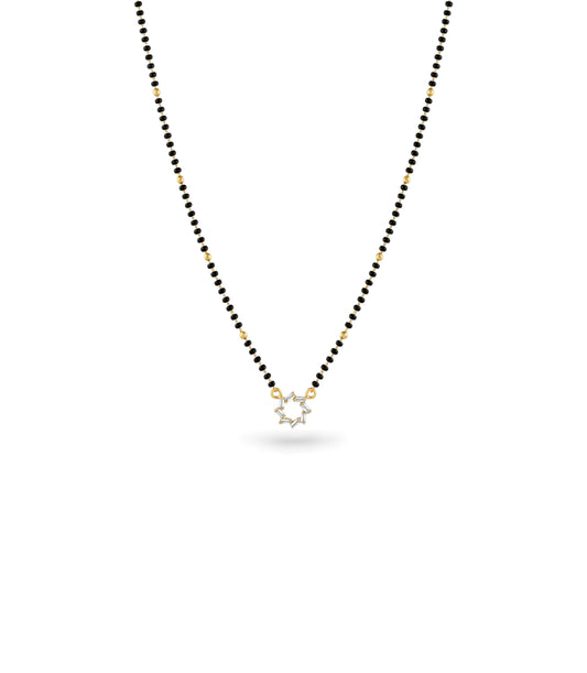 Gold Plated CZ Starburst Mangalsutra