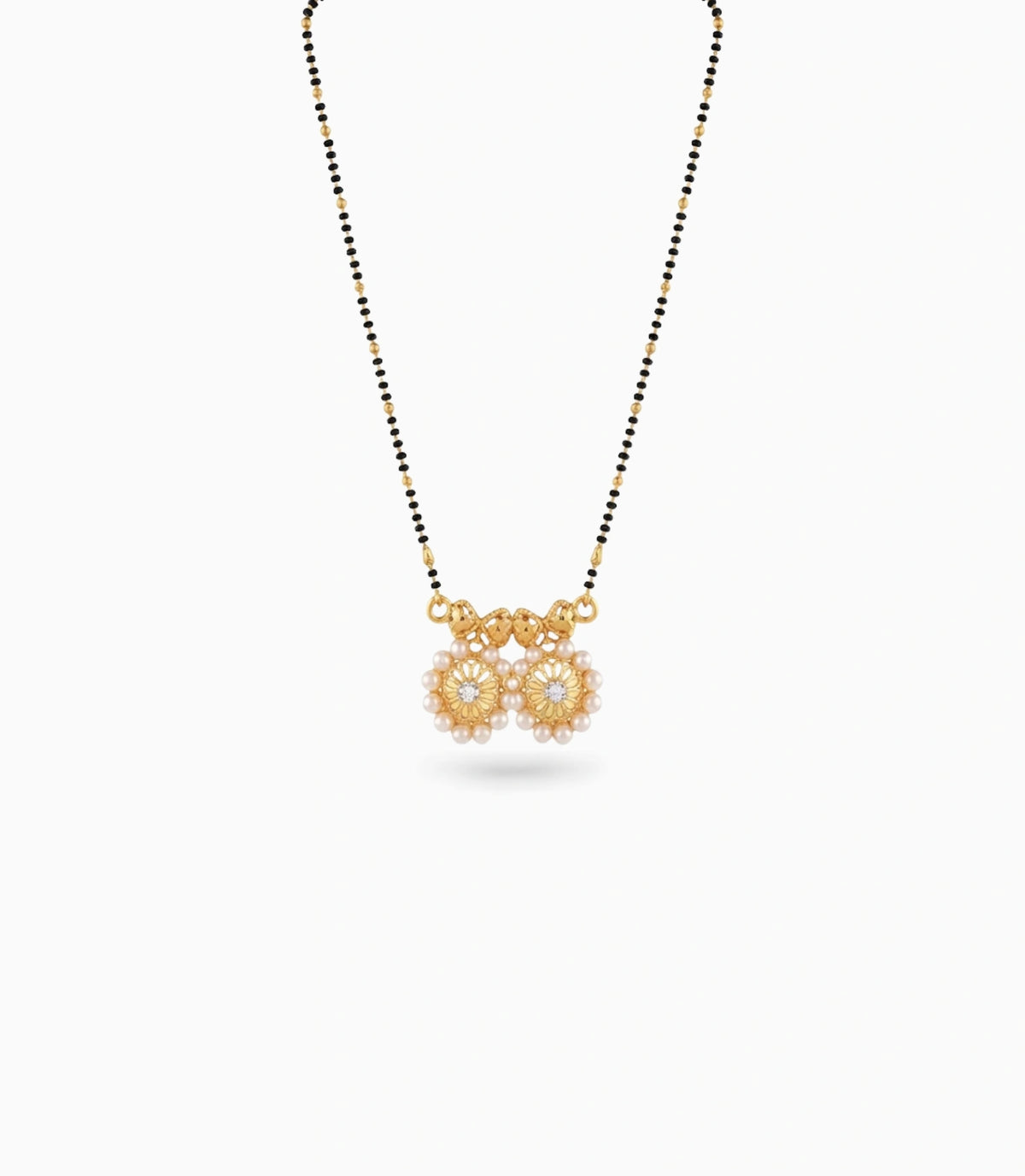 Gold Plated CZ Dual Circle Mangalsutra
