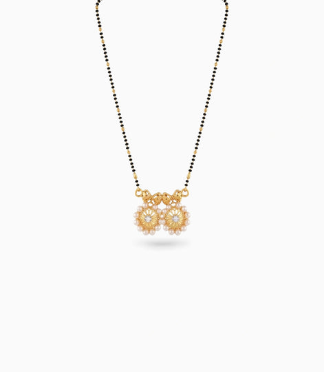 Gold Plated CZ Dual Circle Mangalsutra