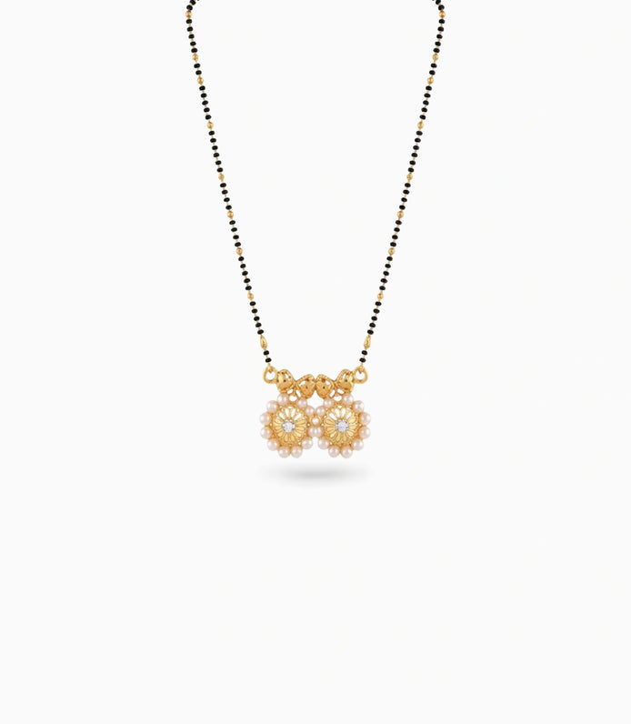 Gold Plated CZ Dual Circle Mangalsutra