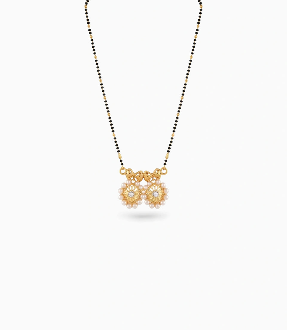 Gold Plated CZ Dual Circle Mangalsutra