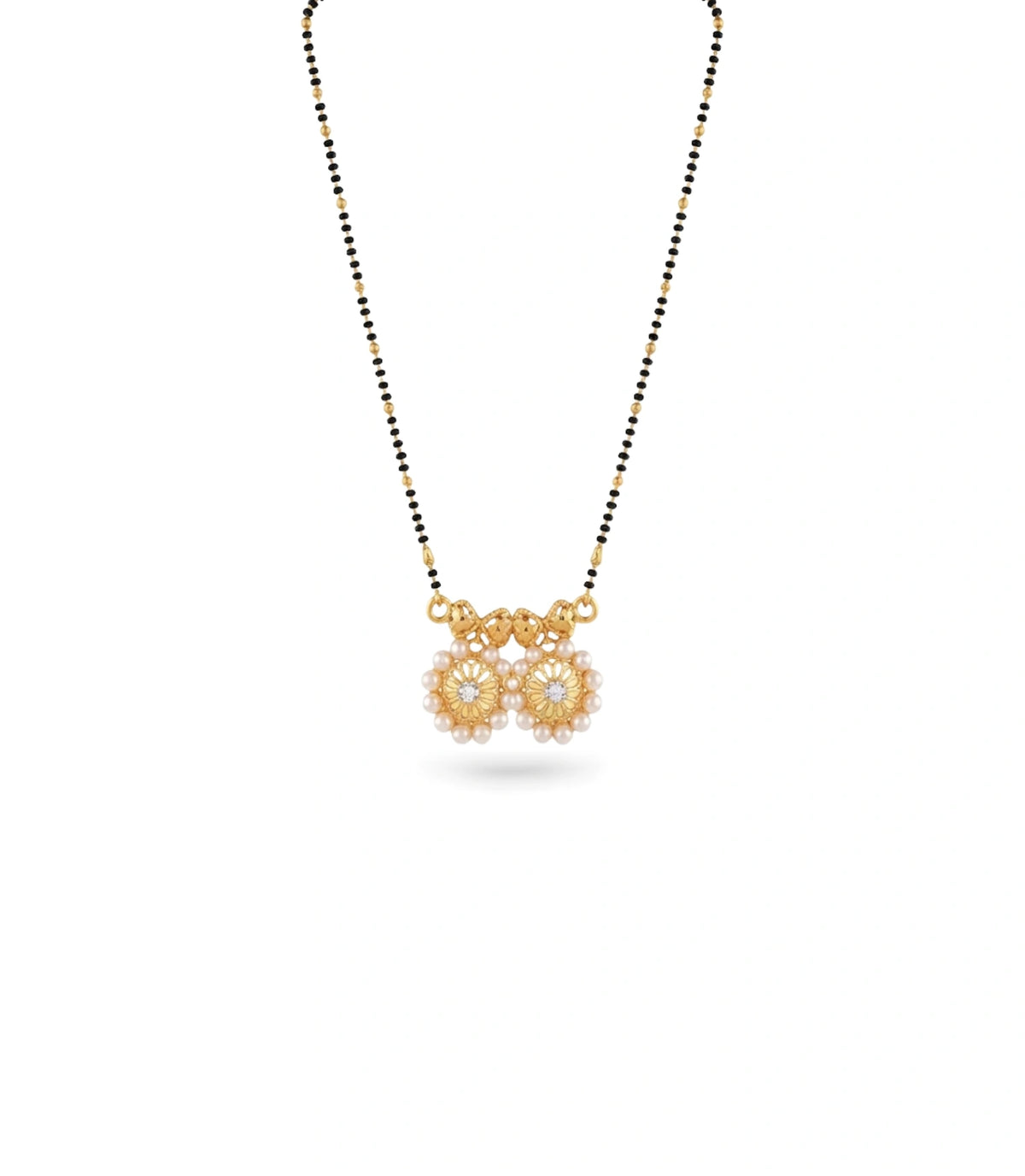 Gold Plated CZ Dual Circle Mangalsutra