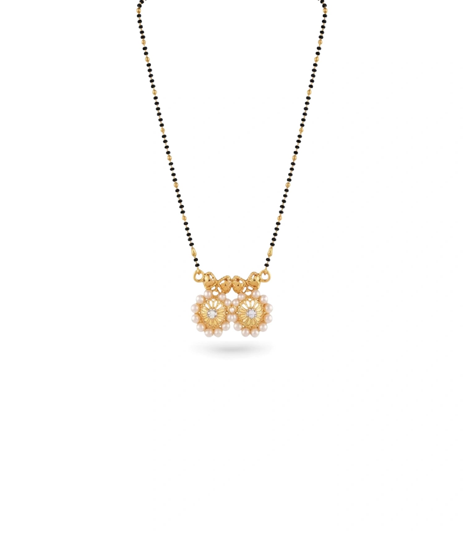 Gold Plated CZ Dual Circle Mangalsutra