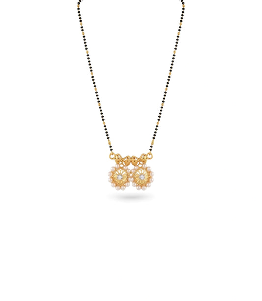 Gold Plated CZ Dual Circle Mangalsutra