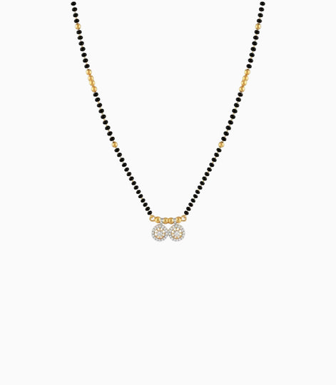 Gold Plated CZ Dual Solitaire Mangalsutra