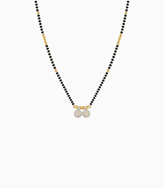 Gold Plated CZ Dual Solitaire Mangalsutra