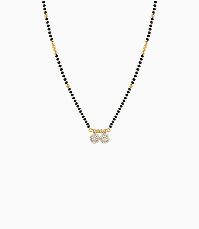 Gold Plated CZ Dual Solitaire Mangalsutra