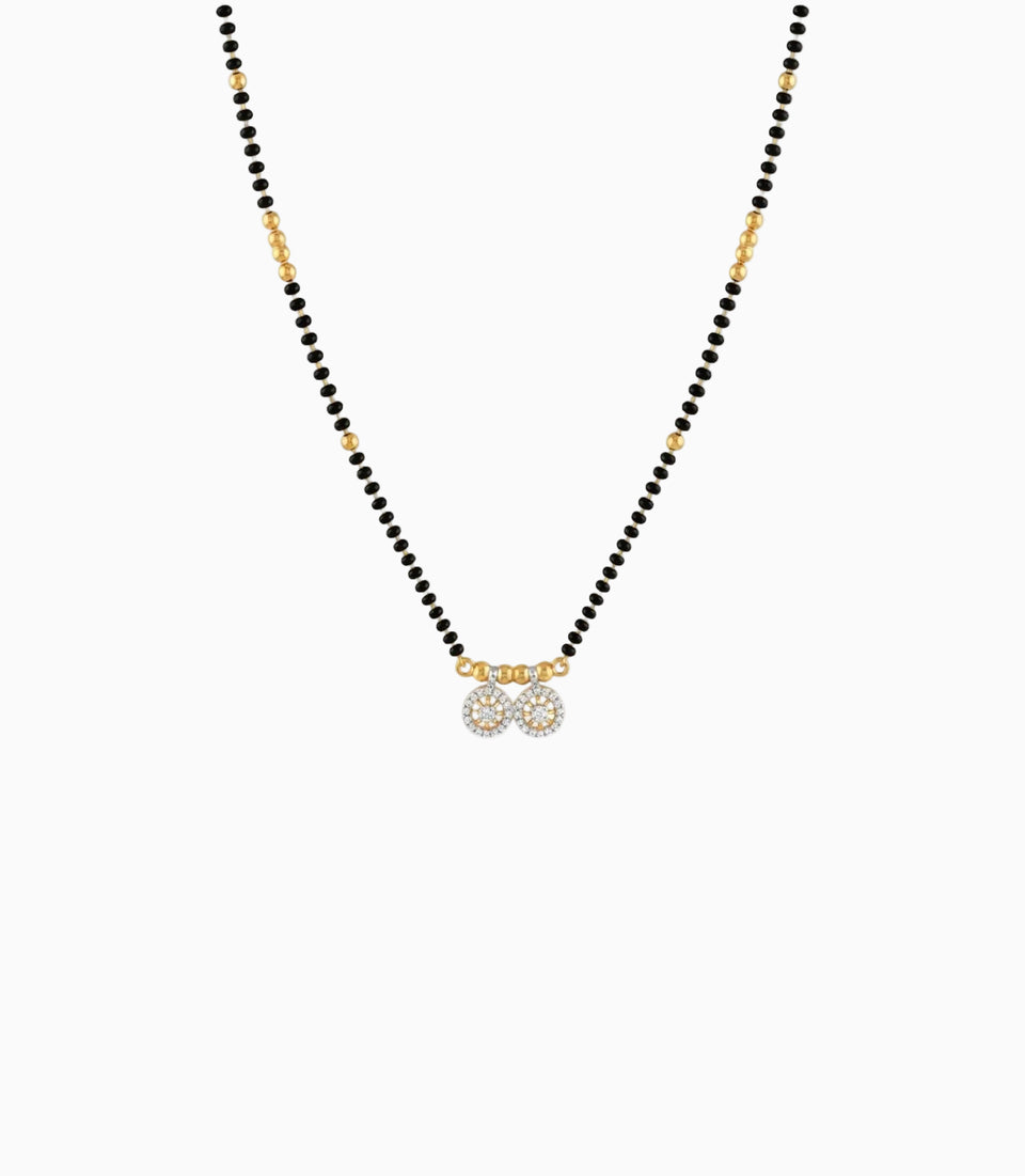 Gold Plated CZ Dual Solitaire Mangalsutra