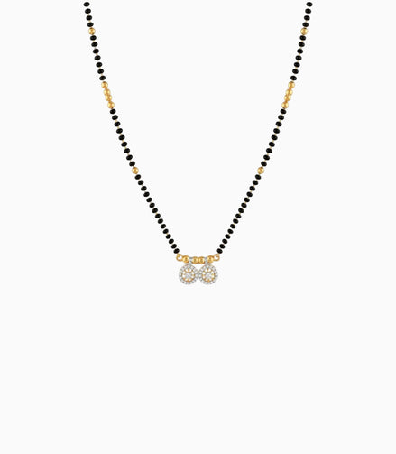 Gold Plated CZ Dual Solitaire Mangalsutra