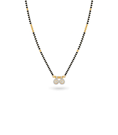 Gold Plated CZ Dual Solitaire Mangalsutra
