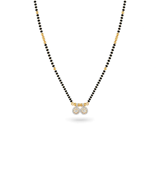 Gold Plated CZ Dual Solitaire Mangalsutra