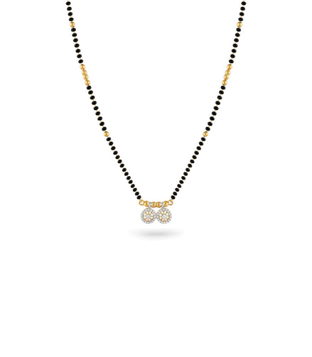 Gold Plated CZ Dual Solitaire Mangalsutra