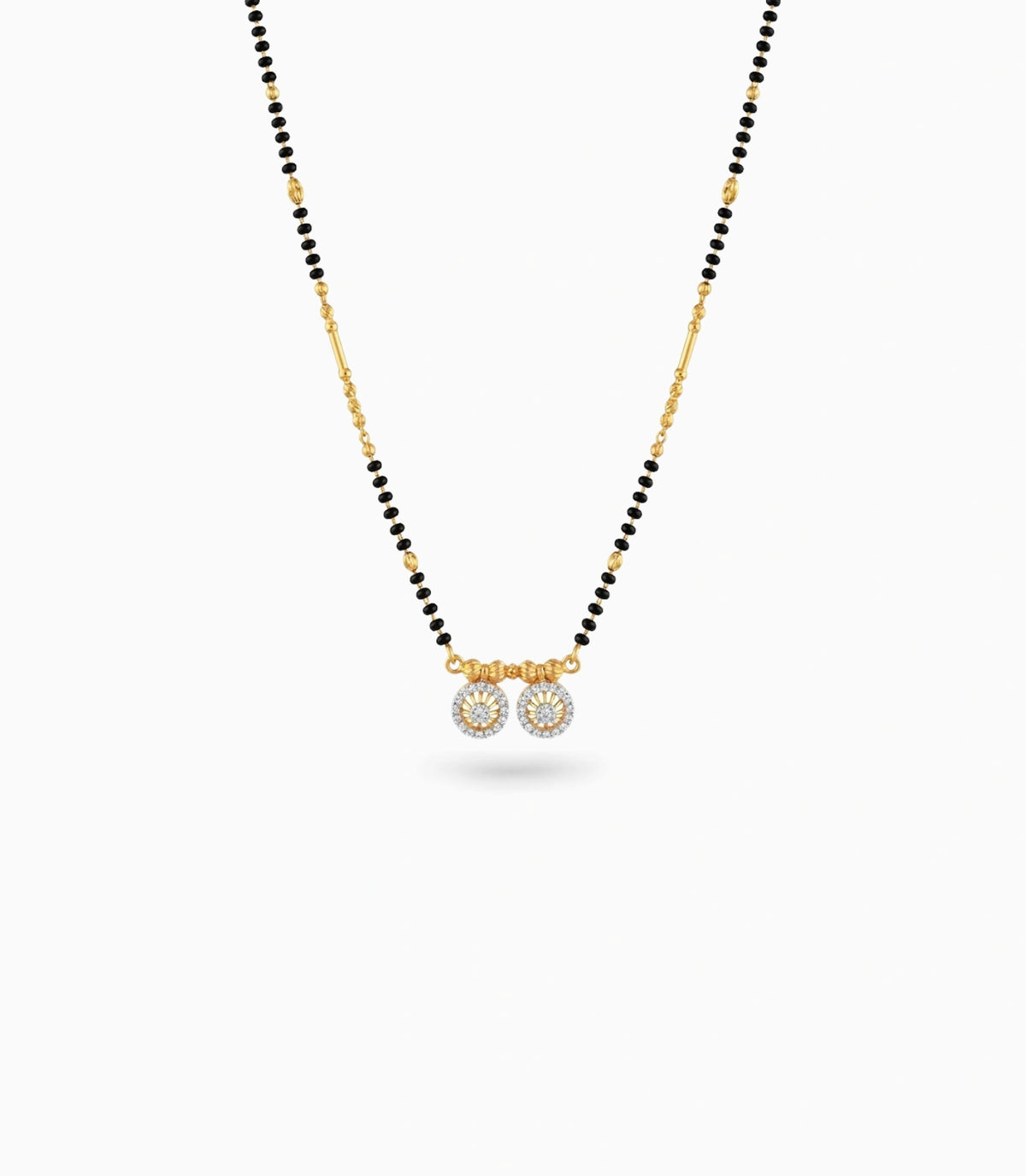 Gold Plated CZ Double Disc Mangalsutra