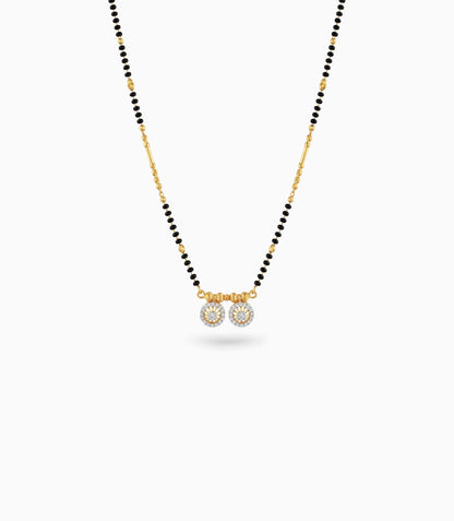 Gold Plated CZ Double Disc Mangalsutra