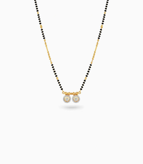 Gold Plated CZ Double Disc Mangalsutra