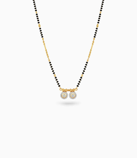 Gold Plated CZ Double Disc Mangalsutra