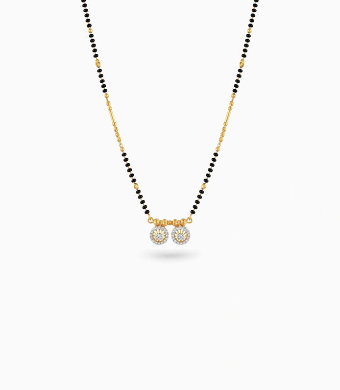 Gold Plated CZ Double Disc Mangalsutra