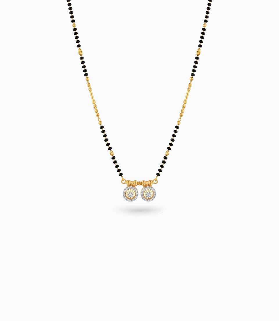 Gold Plated CZ Double Disc Mangalsutra