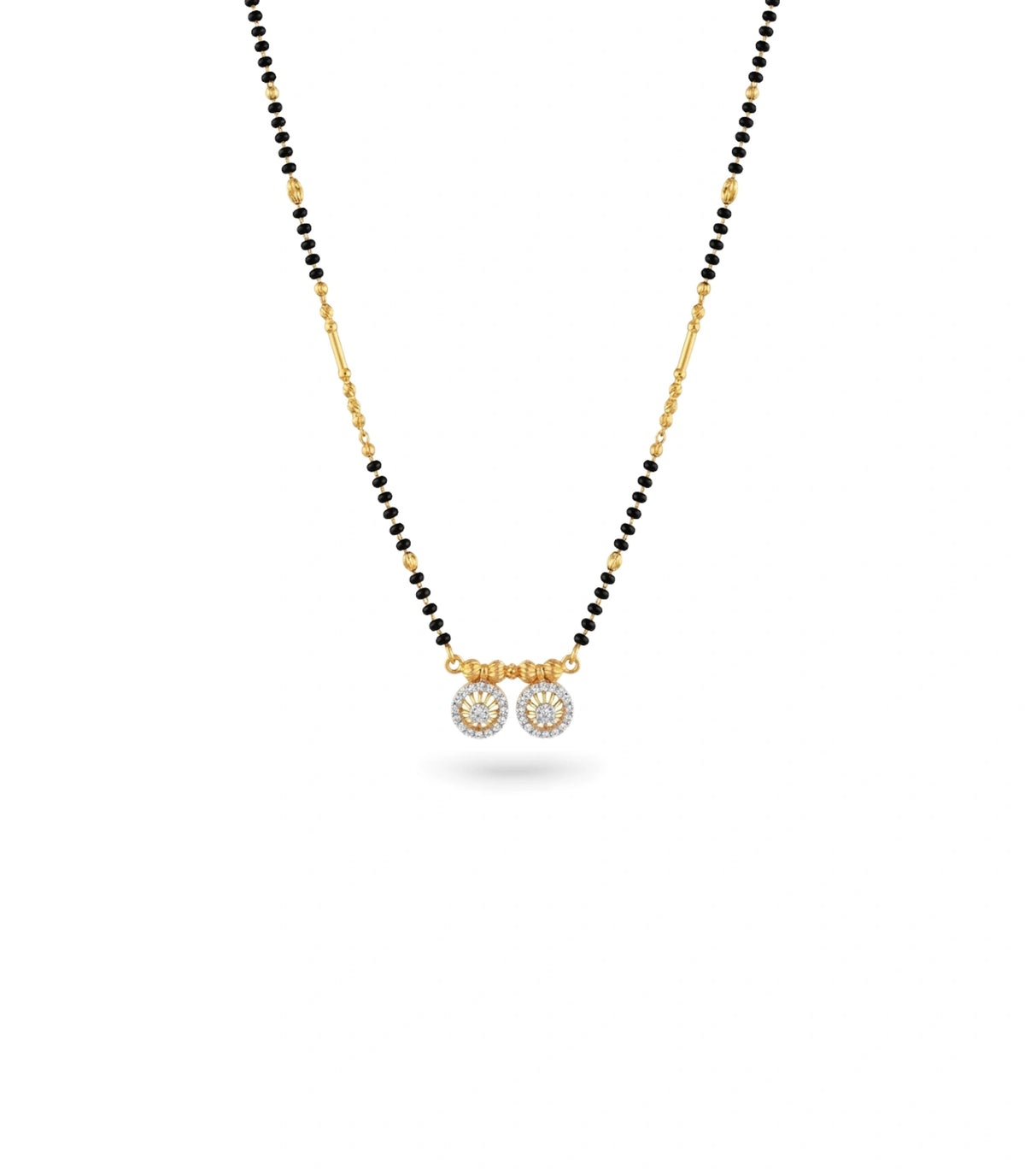 Gold Plated CZ Double Disc Mangalsutra