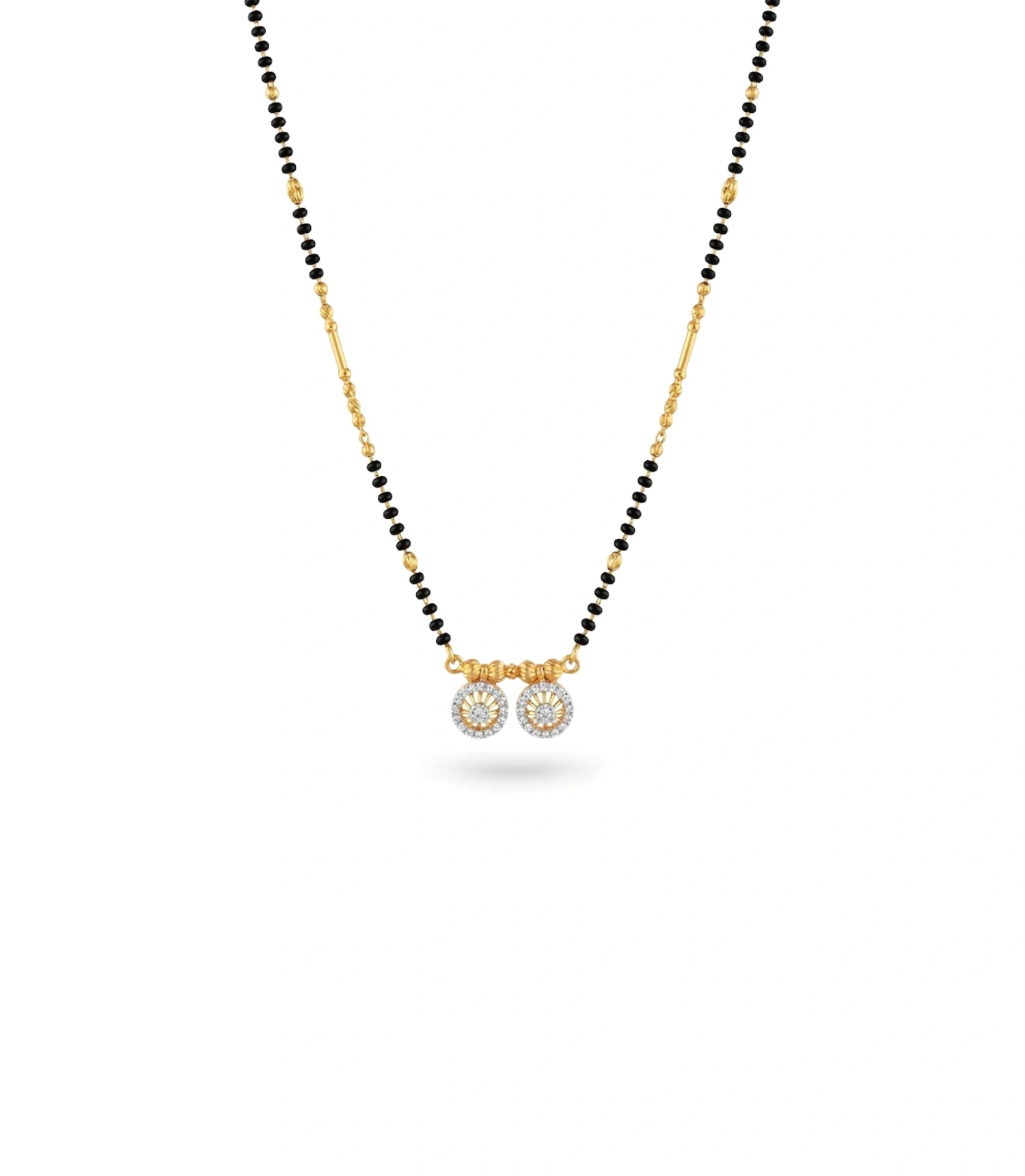 Gold Plated CZ Double Disc Mangalsutra