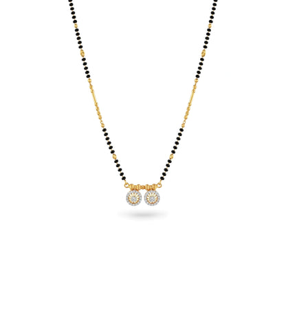 Gold Plated CZ Double Disc Mangalsutra